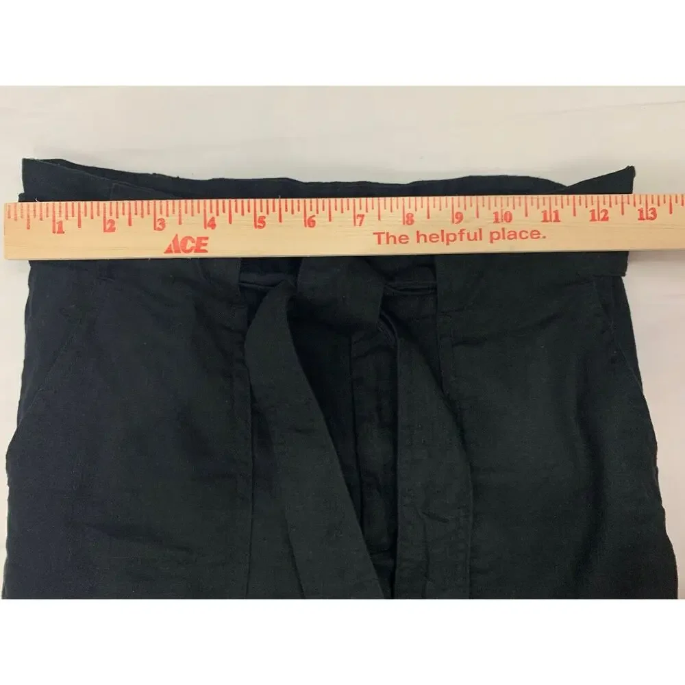 Banana Republic Women’s Linen Cotton Straight Leg High Waist Pants Belt Tie 2P